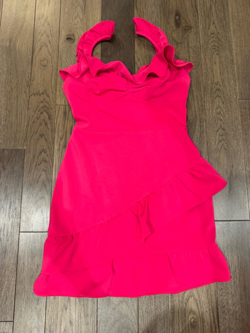 Lovers + Friends Hot Pink Ruffle Mini Dress
